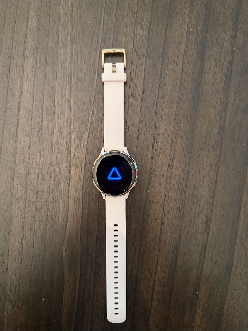 garmin White Smartwatch with Gold-Tone Bezel